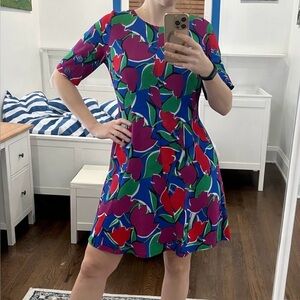 Colorful Floral Midi Dress